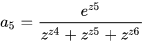 a_{5} =\frac{e^{z5} }{z^{z4}+z^{z5}+z^{z6}} 